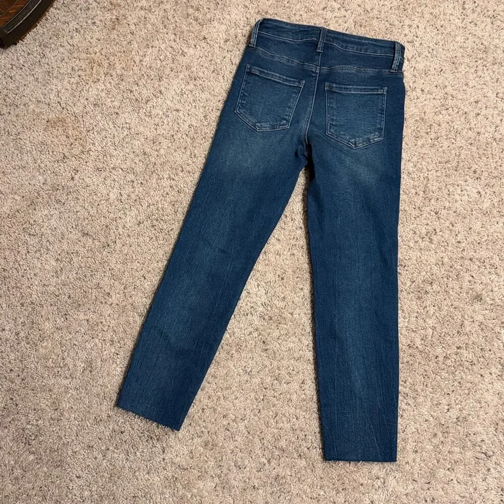 Kut from the Kloth Dark Wash High Rise Charlize Fab Ab Cigarette Leg Jean Size 0